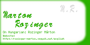 marton rozinger business card